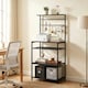 image 8 of HOMCOM Freestanding Shelving Unit with 6 Hooks and Wine Rack