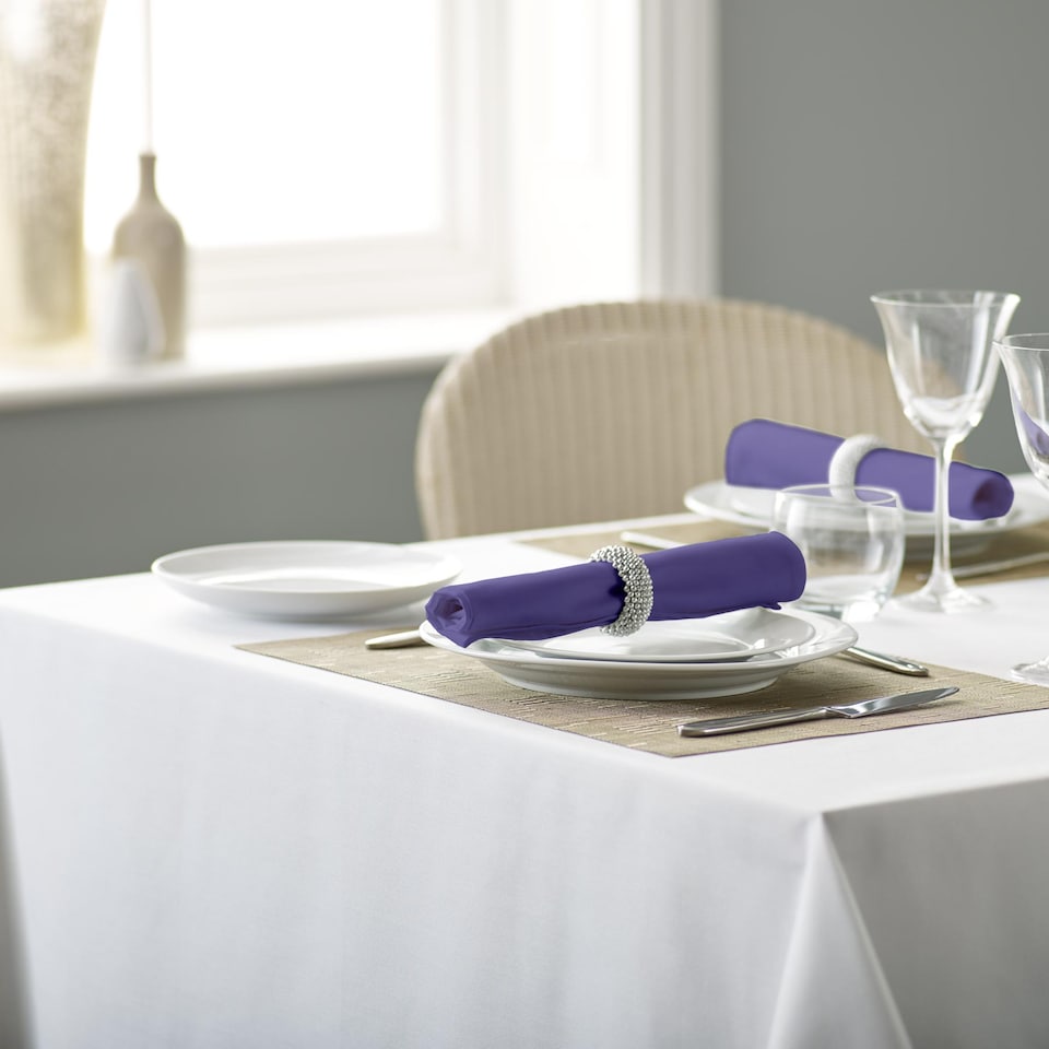 image 1 of Polyester Plain Napkin - 51 x 51cm | Purple | Heather | One Size