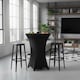 image 5 of Stretch Cocktail Bar Fitted Table Cloth Cover Skirt Spandex Decorative | Black | 4xBlack
