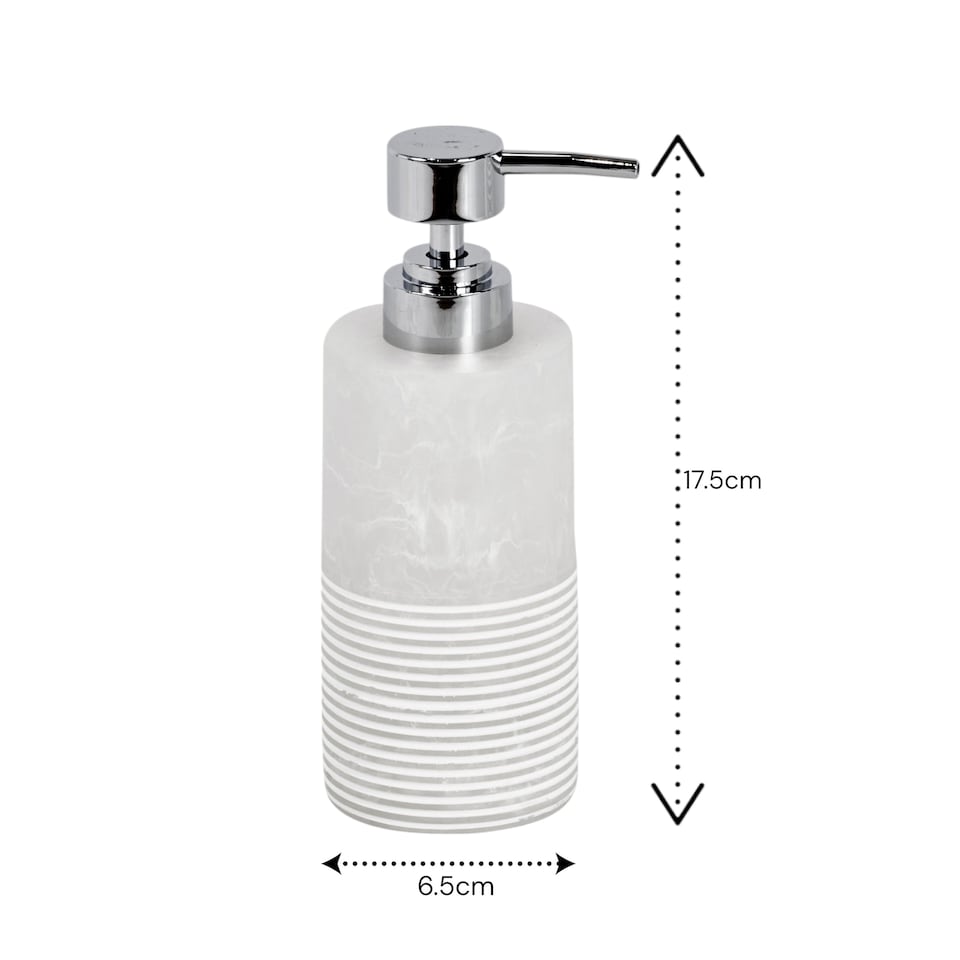 image 1 of Showerdrape Bianco Frost Onyx White Bathroom Accessory Set - Soap Dispenser & Toothbrush Holder | White | White | 1