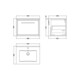 image 2 of Balterley Longnor 1 Drawer Wall Hung Vanity Unit with 1 Tap Hole Minimalist Basin, Woodgrain Graphite Grey, 600mm
