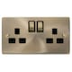 image 2 of SE HOME Antique Brass 2 Gang 13A DP Ingot Twin Double Switched Plug Socket Brown | Antique Brass
