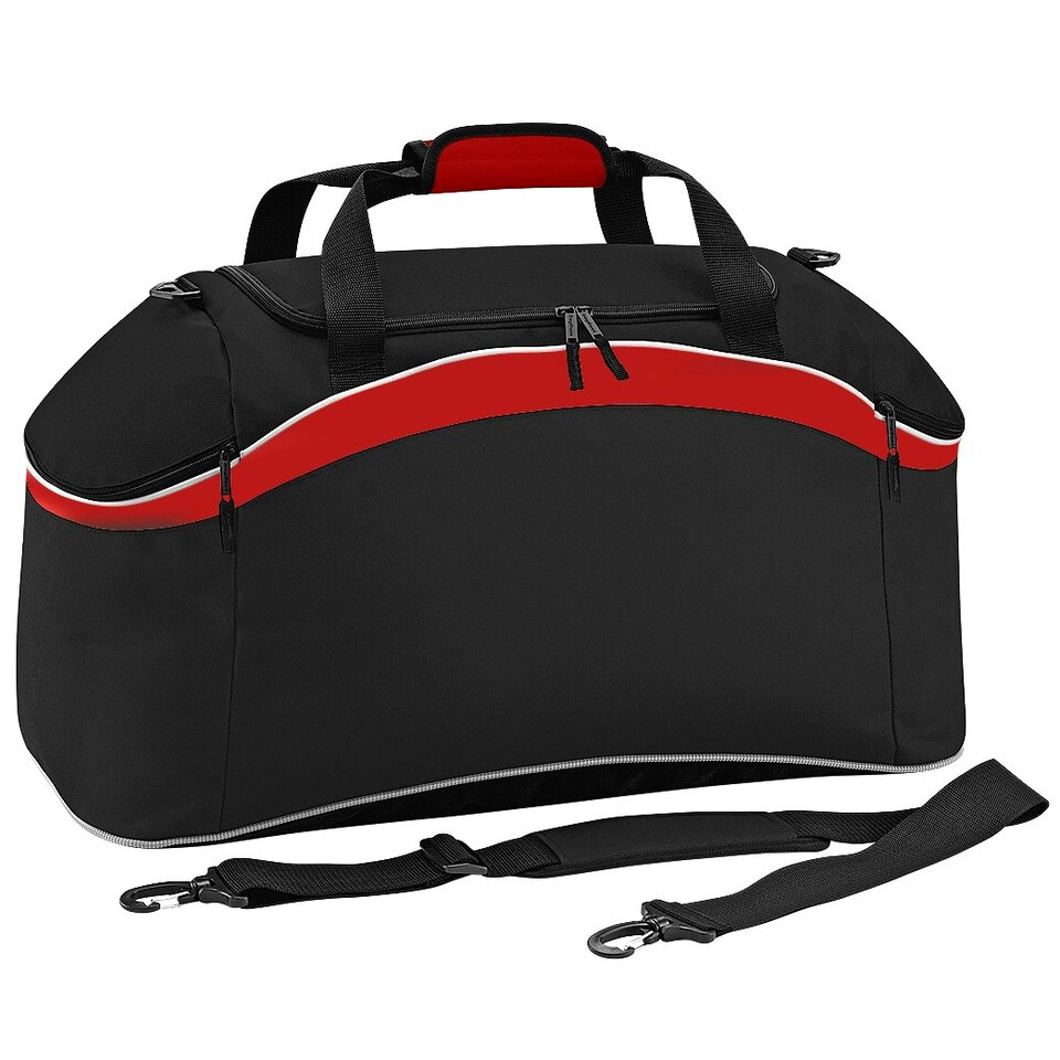 BagBase Teamwear Sport Holdall / Duffle Bag (54 Litres) - Black/ Graphite Grey/ White - One Size
