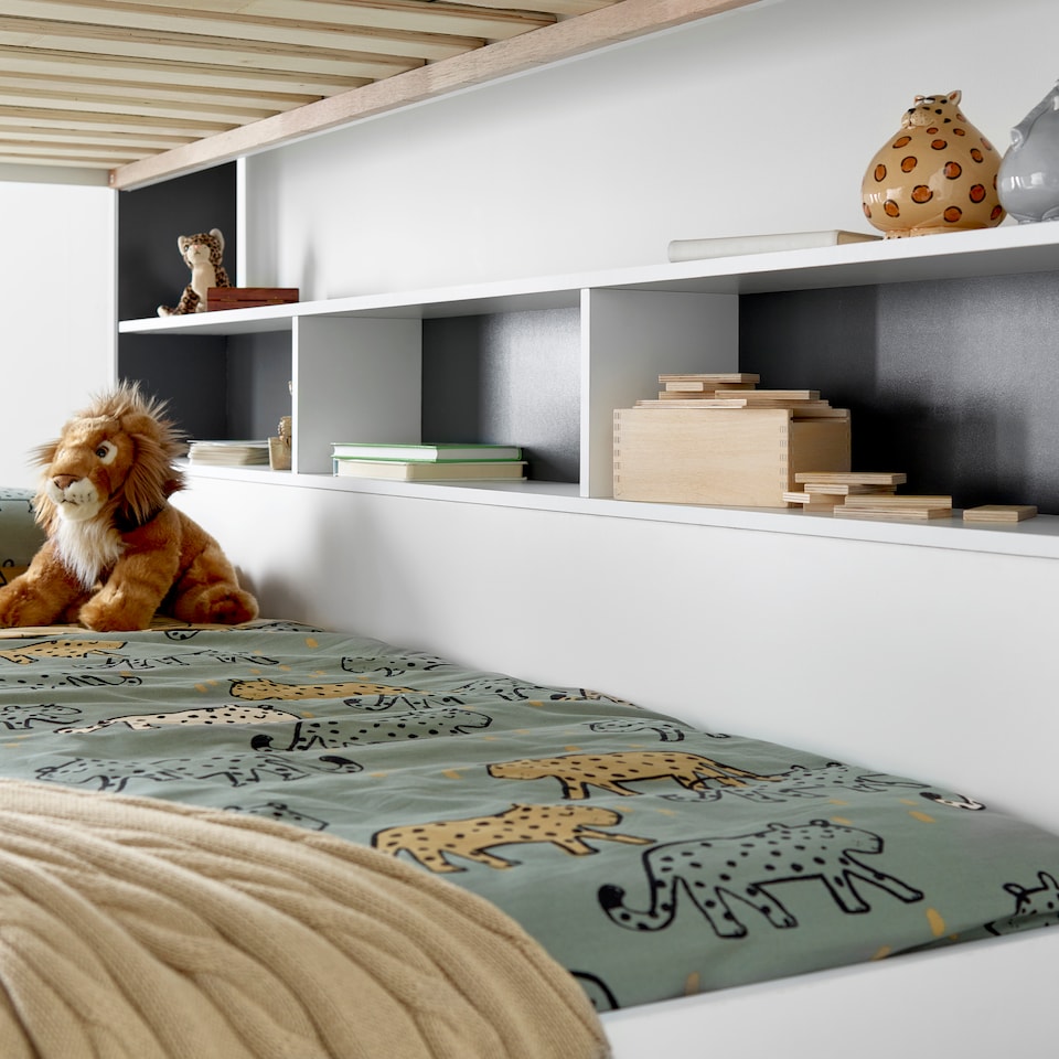 image 1 of Oliver Grey and White Storage Bunk Bed