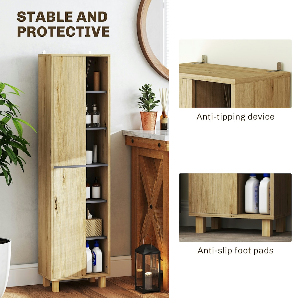 image 1 of HOMCOM Bathroom Storage Unit with 6 Open Compartments and 6 Shelves Yellow