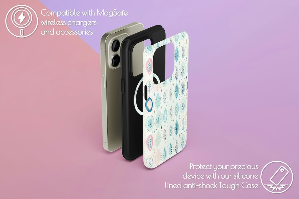 image 1 of Bohemian Leaf Phone Case | Blue | Galaxy S25
Tough | Galaxy S25
Tough