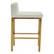 image 3 of Interiors by Premier White PU and Gold Finish Bar Chair, Glam Touch Indoor Metal Bar Stool, Footrest Bar Chair