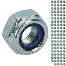 M8 x 1.25mm Nyloc Nut Fastener Hexagonal Metric Nuts Grade 8 Zinc Plated 100pk