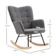 image 3 of HOMCOM Wingback Rocking Chair with Wooden Base, Upholstered Fleece Glider Rocker for Nursing, Modern Armchair - Dark Grey
