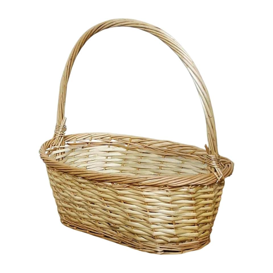 image 1 of Marco Paul Wicker Hamper Basket With Handle N/A
