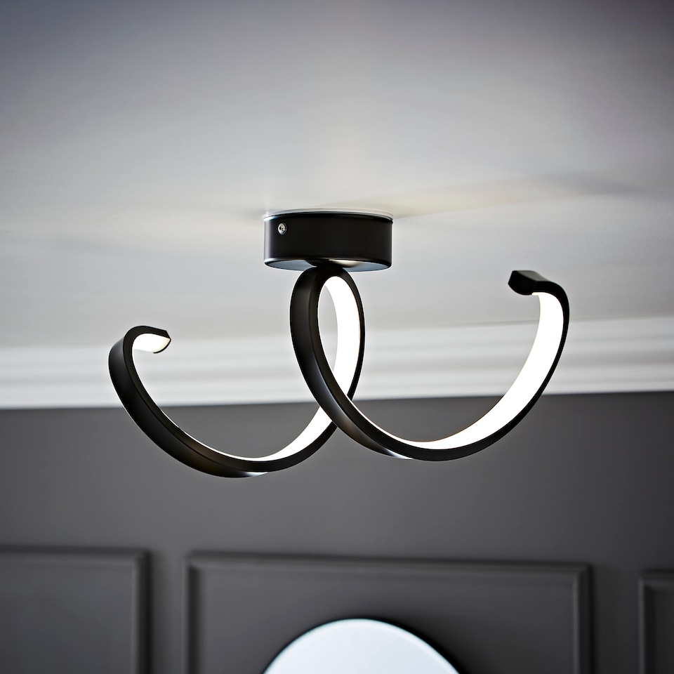 image 1 of ValueLights Infinity Black Single Twist Integrated LED Wall Light | Black