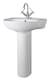 image 1 of Adley Round 1 Tap Hole Basin & Full Pedestal 550mm White Bathroom Sink | White | White | 475 x 550 x 840mm