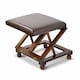 image 1 of Folding Leather Cushion Padded Footstool Foot Rest