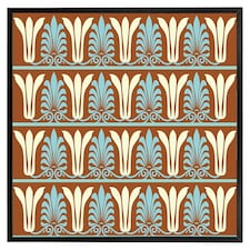 Egyptian flower ornament pattern (Picutre Frame) Black | L