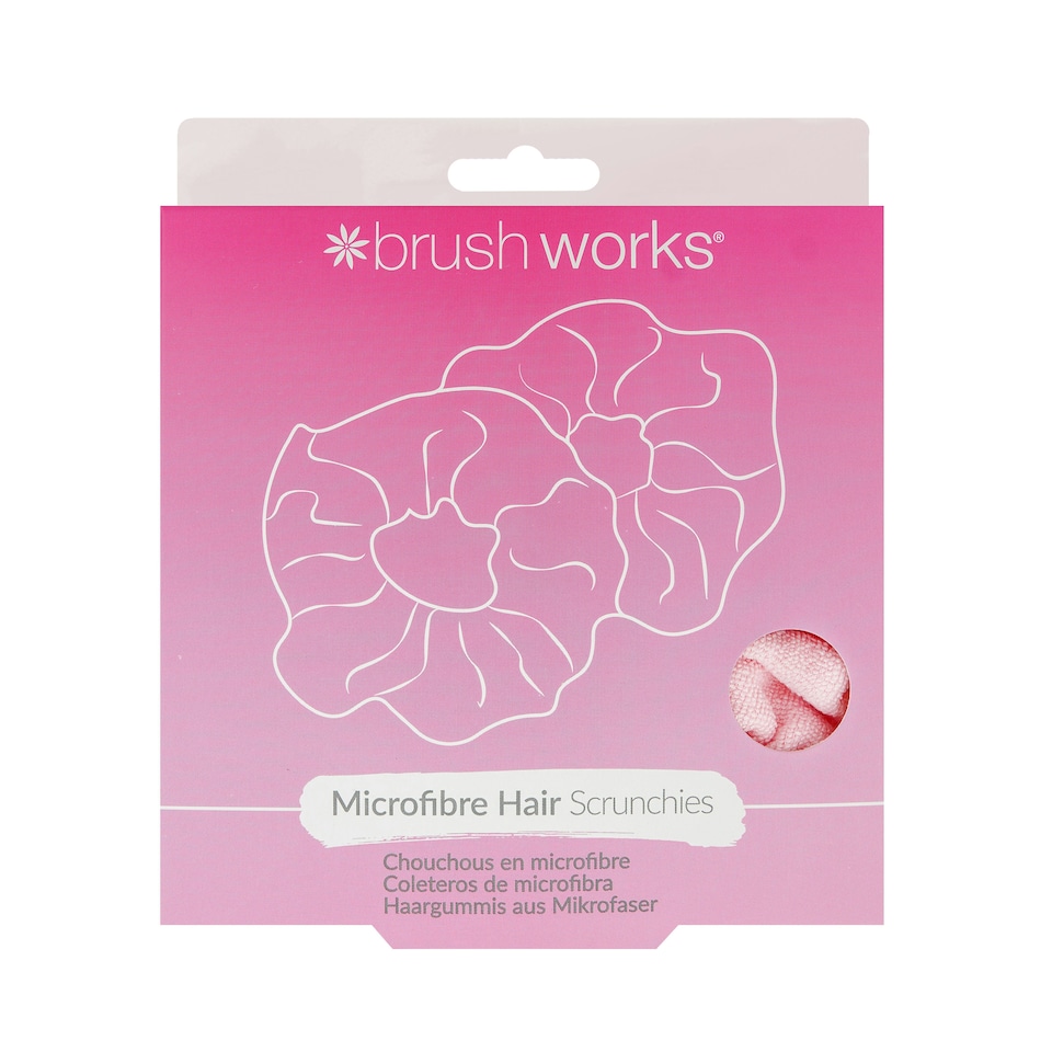 image 1 of Brushworks Microfibre Hair Scrunchies (Pack of 2)