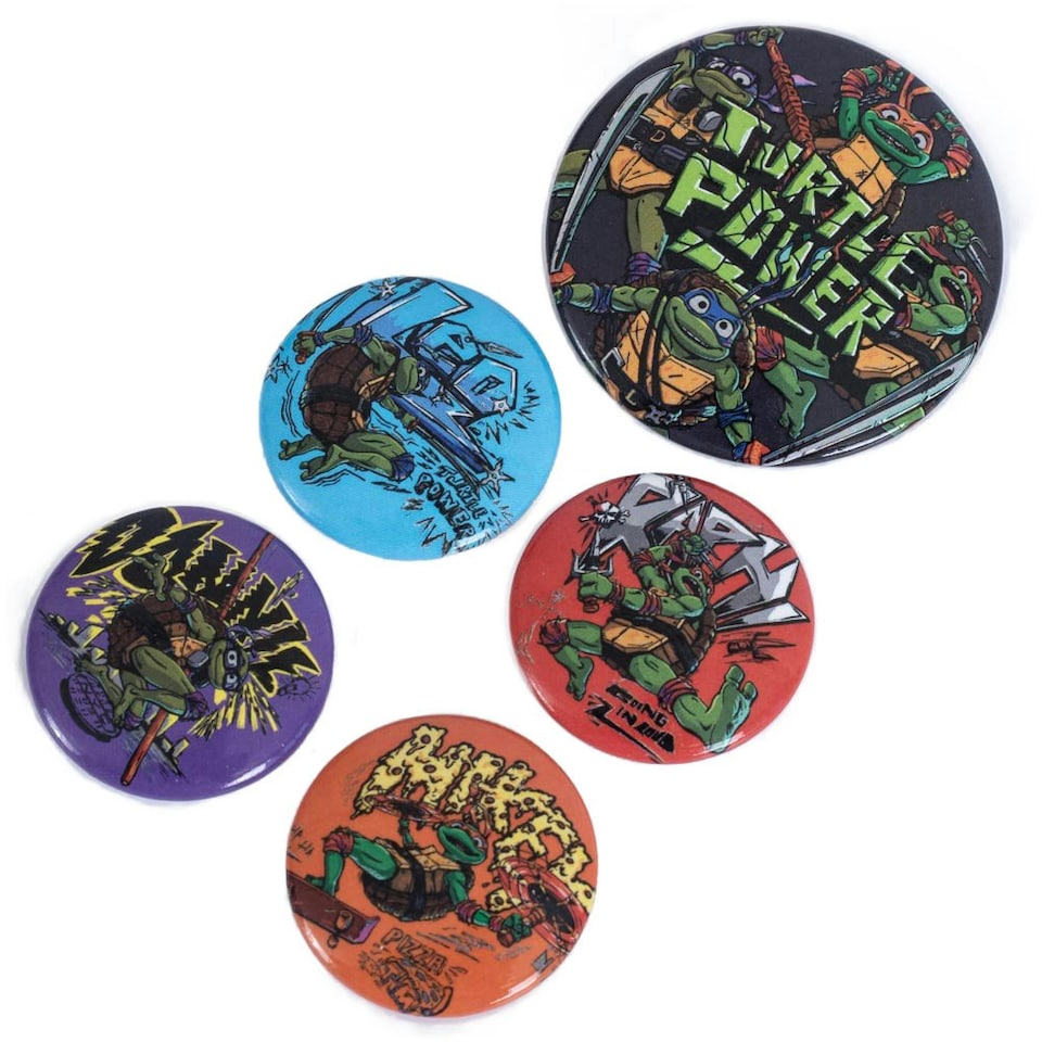 image 1 of Teenage Mutant Ninja Turtles Button Badge Set - Multicoloured - One Size