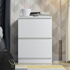 FWStyle Stora 2 Drawer Bedside Cabinet - Matt White