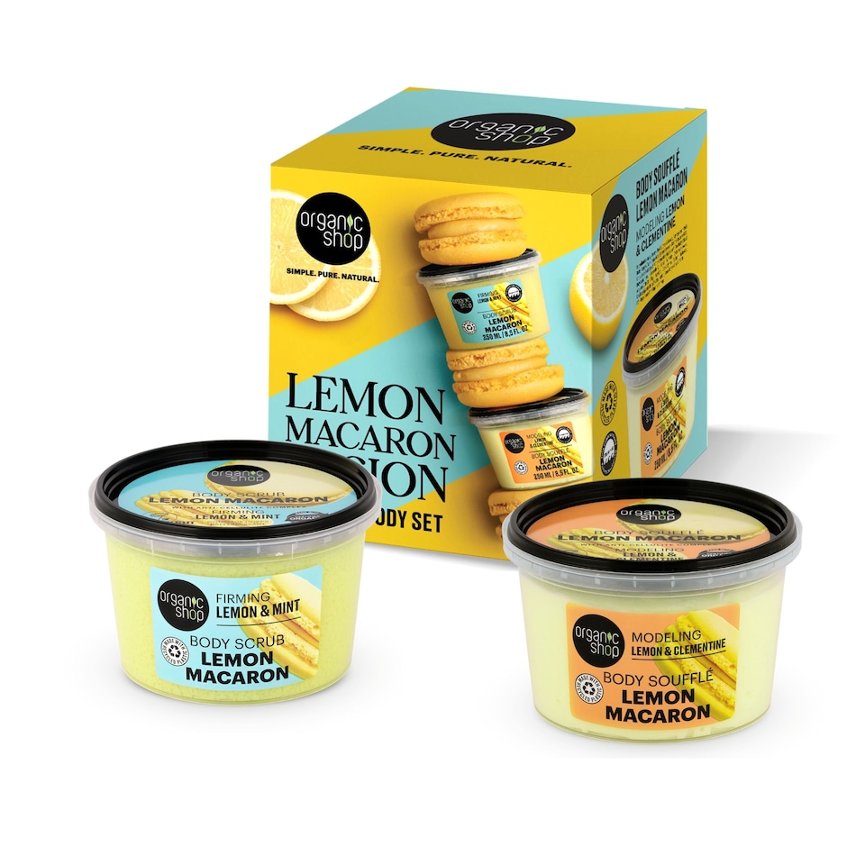 image 1 of Organic Shop Lemon Macaron Fusion Perfect Body Gift Set 250ml/250ml
