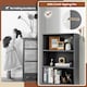 image 4 of COSTWAY 4-tier Storage Shelf Wood Bookcase Bookshelf Grey