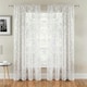 image 1 of Pair of Delila White Trail Leaf Print Voile Panels 229 cm (90 inch) Rod Pocket Panels for Bedroom and Living Room