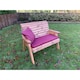 image 3 of Traditional Wooden 2 Seater Bench With 1 x Bench Cushion Burgundy, 1 x Scatter Cushion Burgundy & Standard Fitted Cover