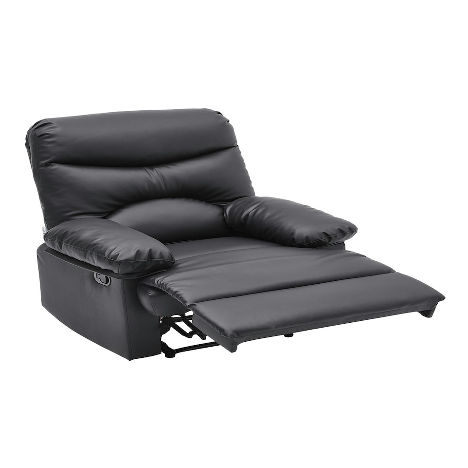 image 1 of Living and Home Manual Faux Leather Recliner Armchair - Black