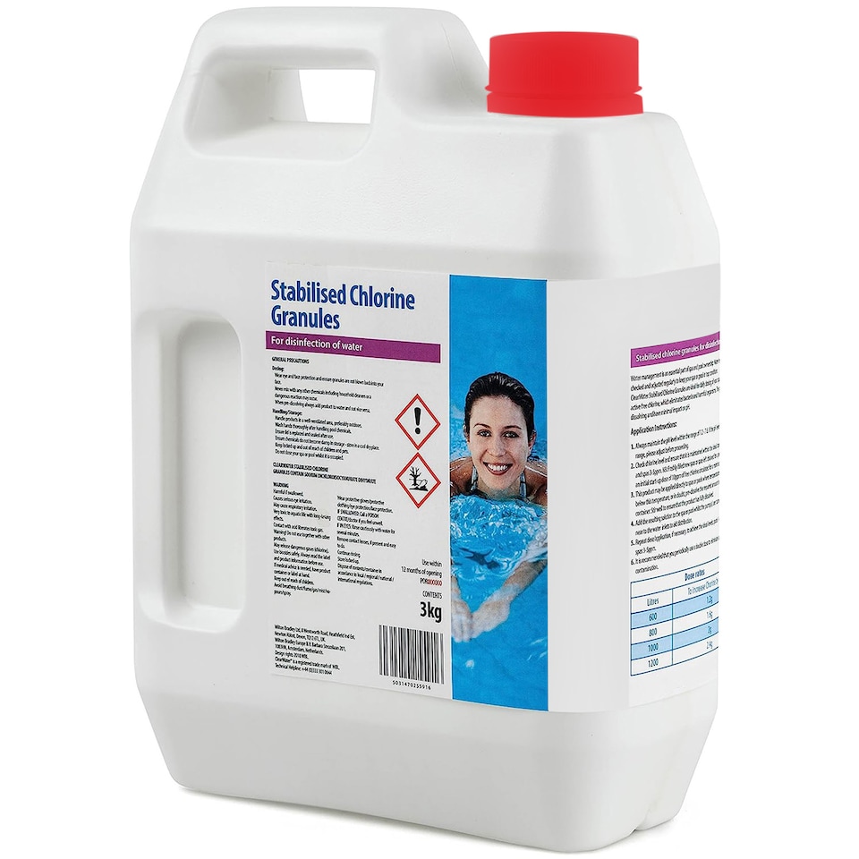 image 1 of CLEARWATER 3KG CHEMICAL CHLORINE GRANULES SWIMMING POOL SPA HOT TUB FOR CLEANING