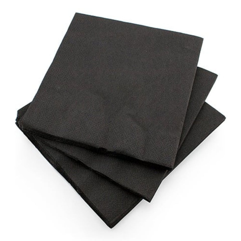 image 1 of Black Paper Luncheon Napkins 33cm 2 Ply - Pack of 20