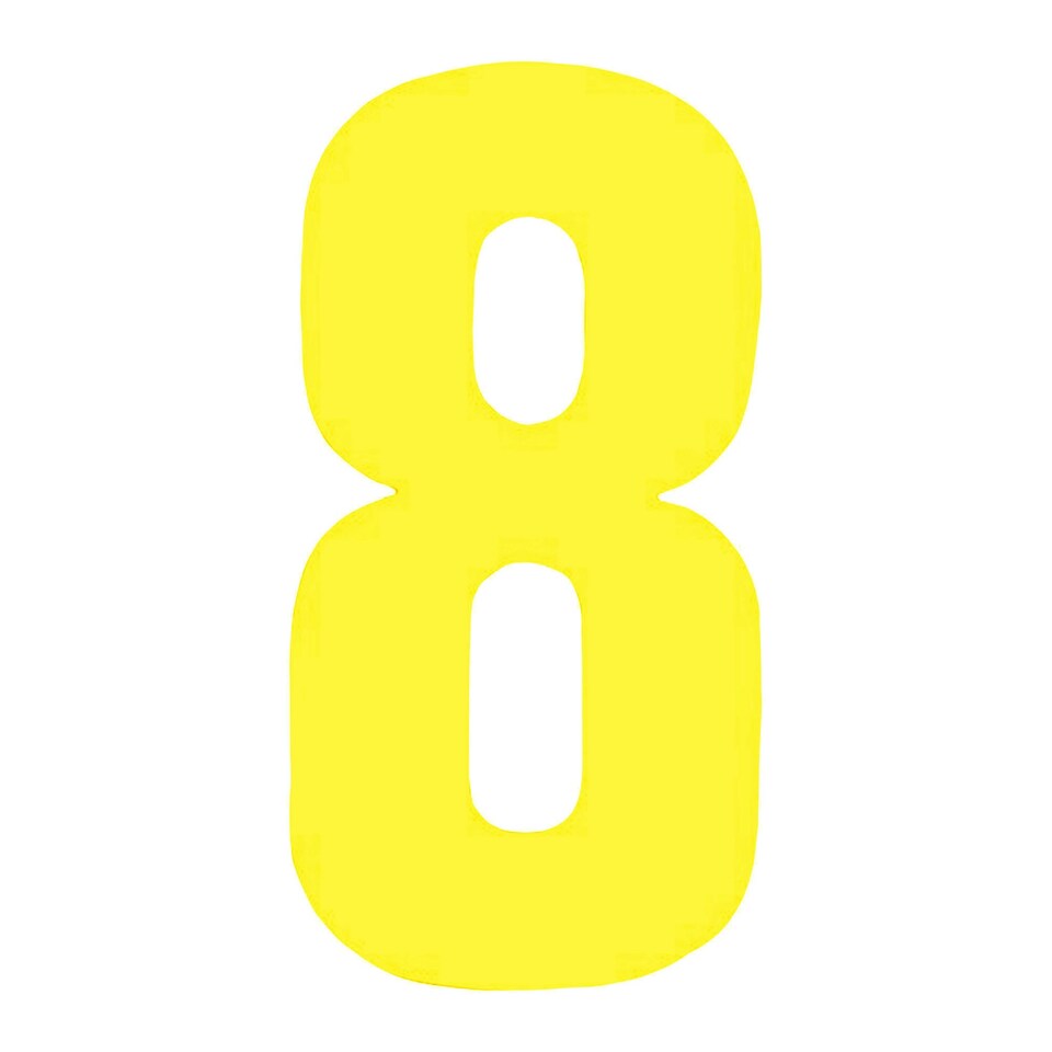 Securit No 8 Hi-Vis Bin Number - Yellow - One Size