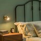 image 1 of ValueLights Benton Antique Brass IP44 Adjustable Wall Light & Bulb Gold
