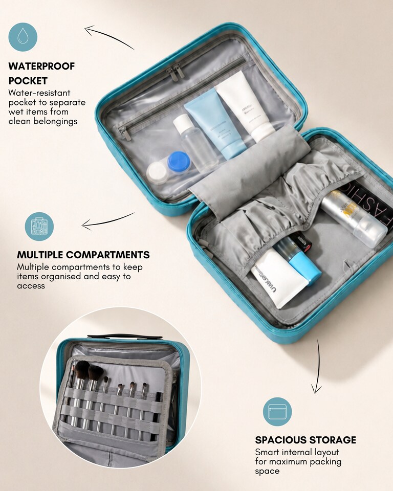 image 1 of Premium 100% Makrolon PC 2 PCS Suitcase Set | Vanity + Cabin Luggage