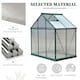 image 9 of Outsunny 6x4ft Walk-In Polycarbonate Greenhouse Plant Grow Galvanized