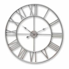 Large Skeleton Wall Clock - Metal - L4 x W80 x H80 cm - Silver | Silver