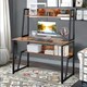 image 1 of 3 Tier Industrial Writing Desk Rustic Brown Brown