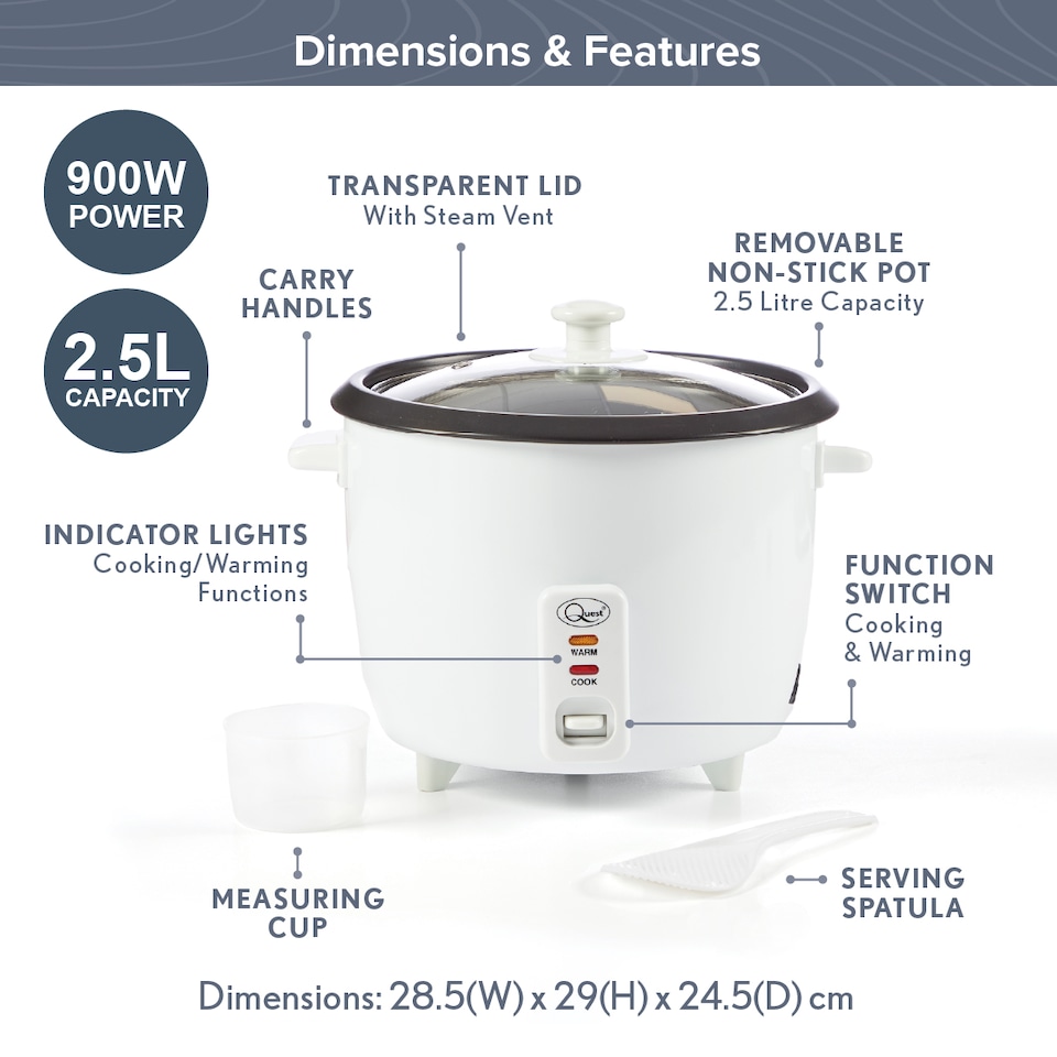 image 1 of Quest 2.5L Rice Cooker
