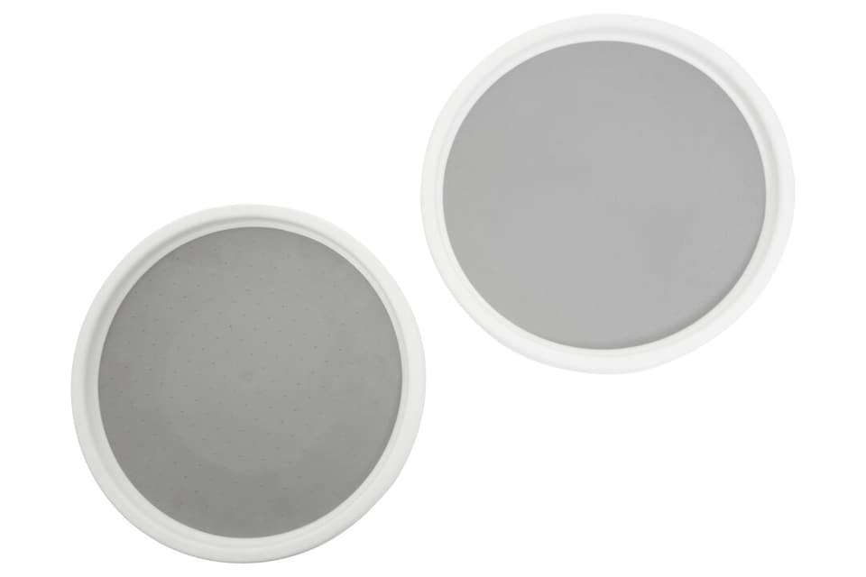 image 1 of Romm Set Of 2 White and Grey Revolving Racks