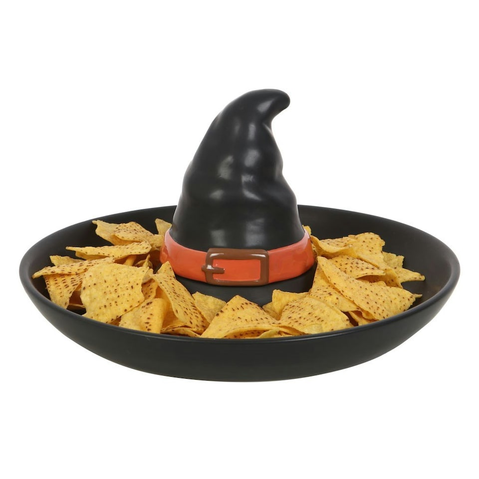 image 1 of Something Different Chip & Dip Witches Hat Dish - Black - One Size