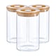 image 1 of Argon Tableware Scandi Storage Jar with Wooden Lid - 1 Litre - Pack of 3