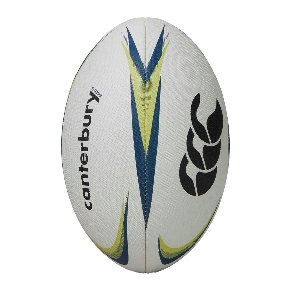 image 1 of Canterbury Mentre Rugby Ball - White/Lime/Blue - 4
