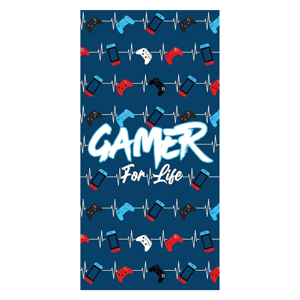 image 1 of Floso Gamer Game Controller Towel | Blue | Blue/White | One Size | 1