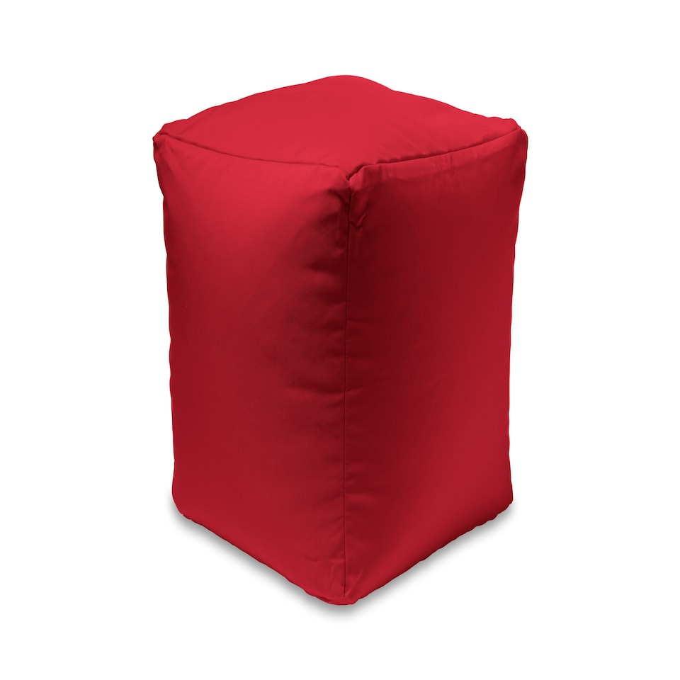 image 1 of Waterproof Cube Indoor Outdoor Bean Bag Foot Stool Pouffe Red