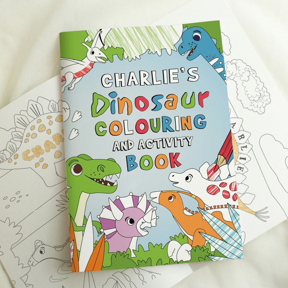 image 1 of Personalised Dinosaur Colouring Book Multi