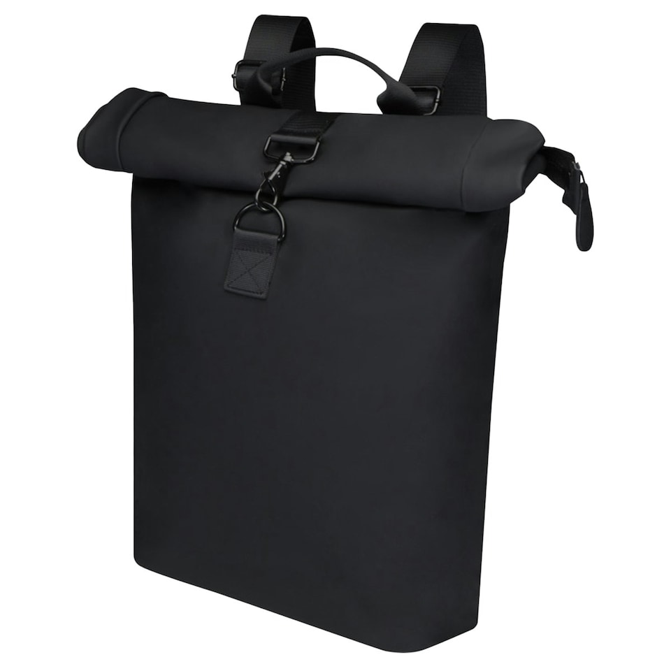 image 1 of Floso Turner Roll Top 12L Laptop Backpack - Solid Black - One Size