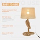image 5 of HOMCOM Nautical Style Rope-Base Table Lamp w/ Fabric Lampshade Metal Frame Beige