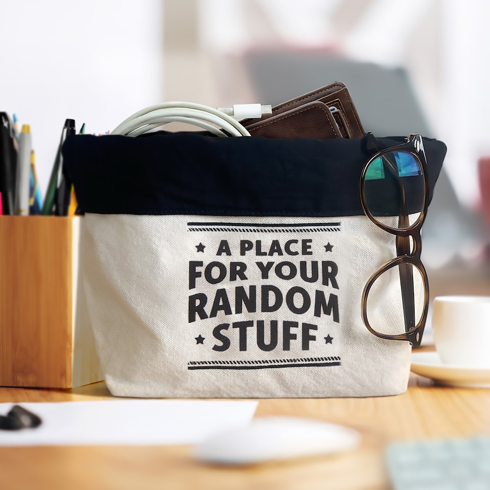 image 1 of Pre-personalised Top Bloke Storage Pouch Gift For Tools Bits and Pieces - Choose From Over 60 Names and Titles - Random Stuff | Grey