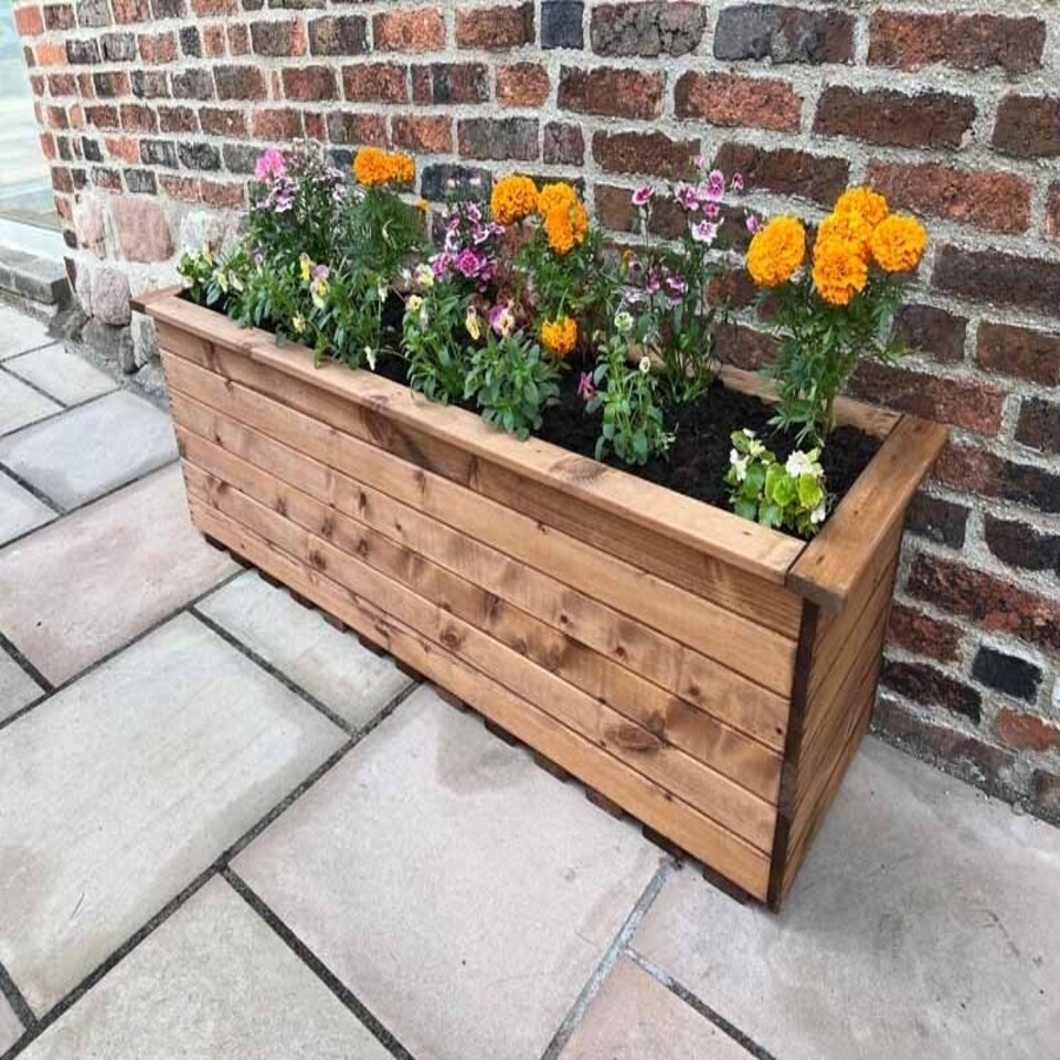 image 1 of The Willoughby Extra Large Sleeper Trough - Wood - L48 x W161 x H45.5 cm Brown