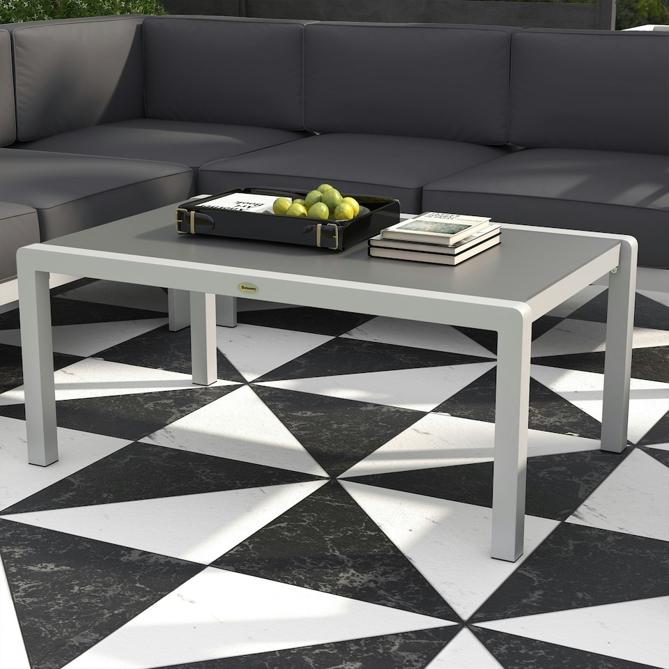 image 1 of Outsunny 5 PCs Garden Sofa Set w/ Cushions, Aluminium Furniture Sets, Grey