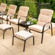 image 2 of Hadleigh Reclining 6 Seater Garden Dining And Leisure Furniture Set In Beige