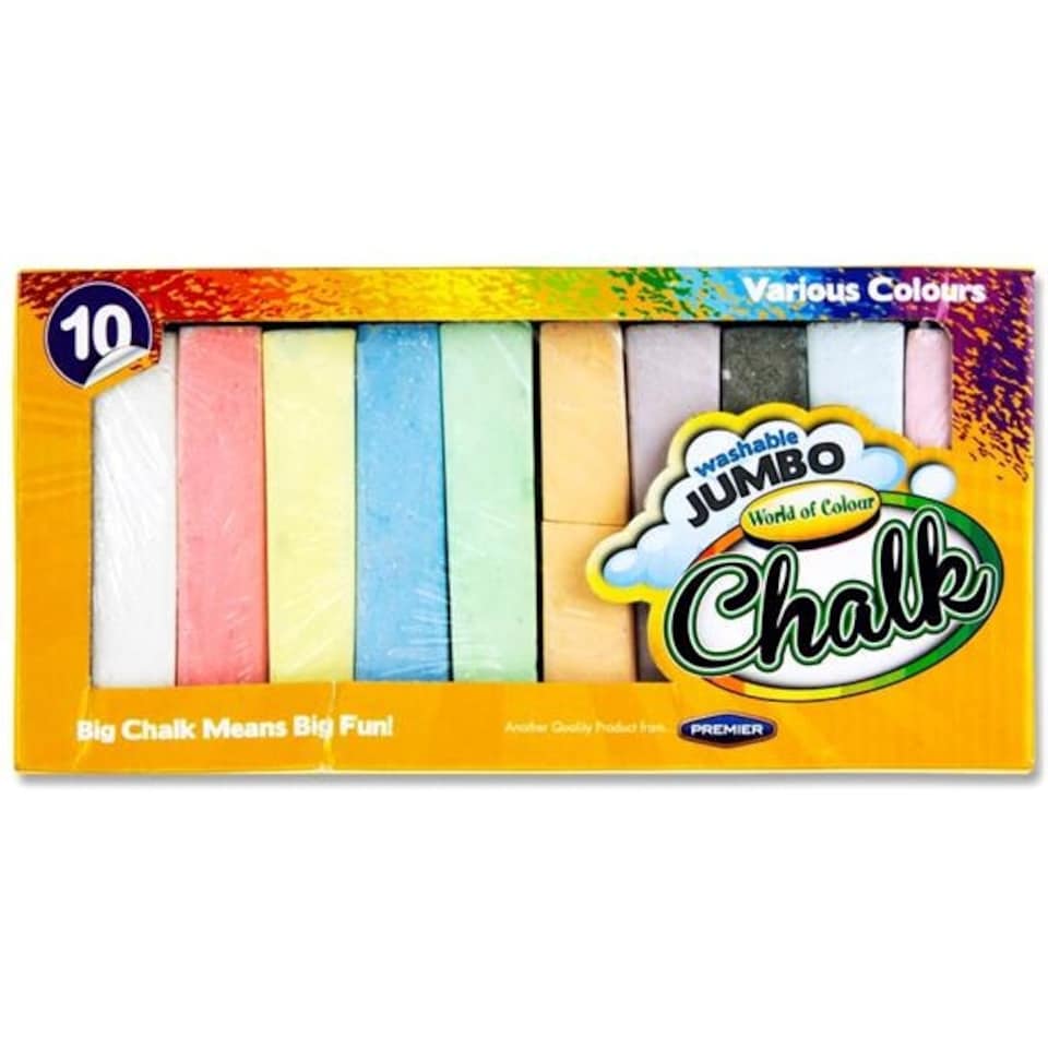 image 1 of Box of 10 Jumbo Coloured Chalk by World of Colour