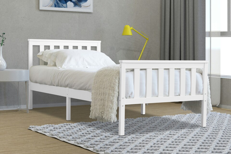 image 1 of Marnel 3ft Single White Bed Frame | White | Single